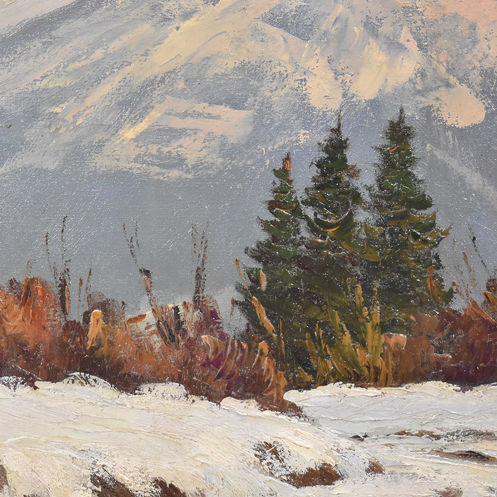 a1 QP444 antique oil painting mountain landscape painting oil on canvas XX century-min.jpg